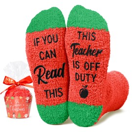 HAPPYPOP Christmas Teacher Gifts Ideas Stocking Socks - Secret Santa Gift for Teachers, Funny Teacher Gifts Teacher Appreciation Gifts