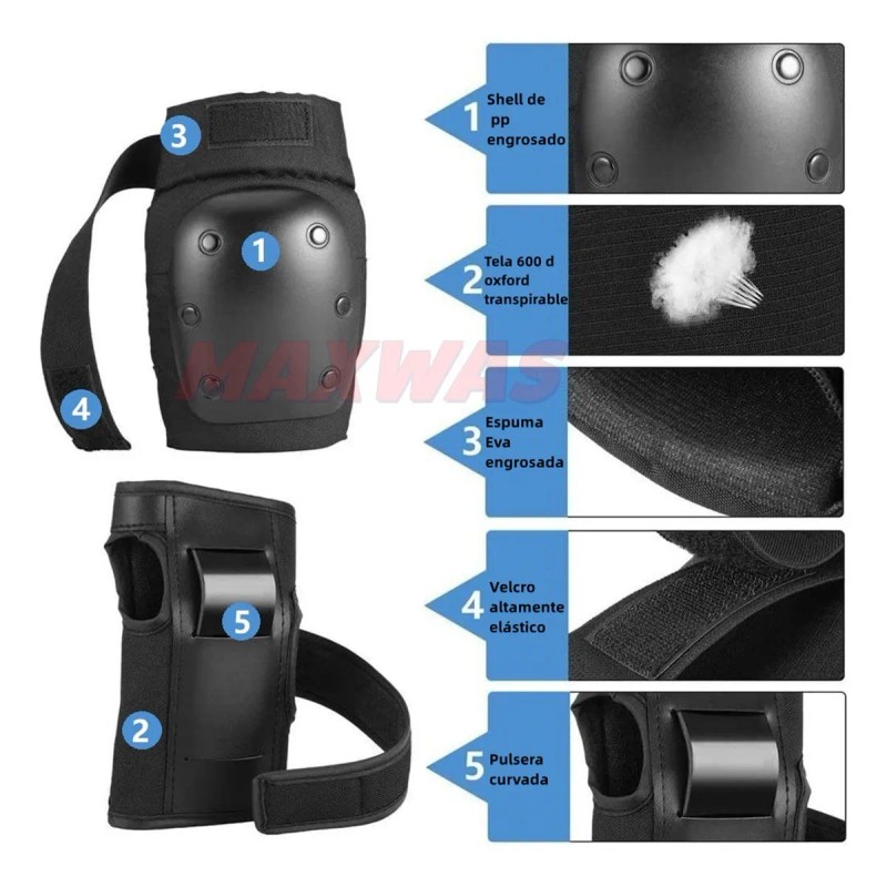 Coderas Rodilleras Protección Casco Patinaje Para Niño,kit 8