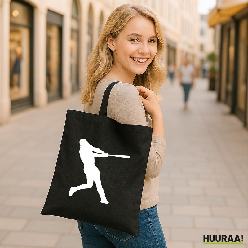 Huuraa Jute bag Baseball Gift bag Black 10 liters cotton