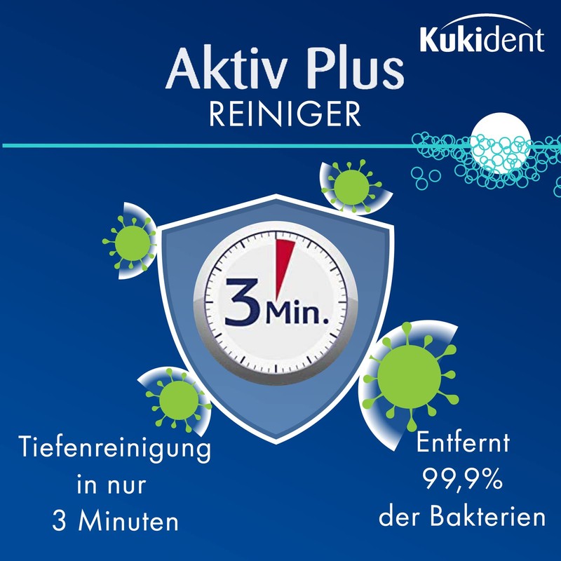 Kukident Aktiv Plus Cleaning Tablets - Tablets for Cleaning Dentures,