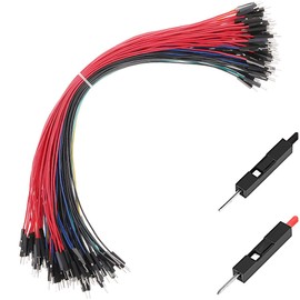 Hellotronics Breadboard Jumper Wires Male to Male, Pack of 130 Pieces More Red And Black M-M Jumpers Wires Cables, Square Head 0.1'' 26AWG 5 Colors (30CM, M/M)