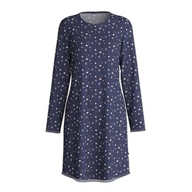 CALIDA Midnight Dreams Langarm-Nachthemd Damen, aus 100% Bio-Baumwolle, wärmende Qualität