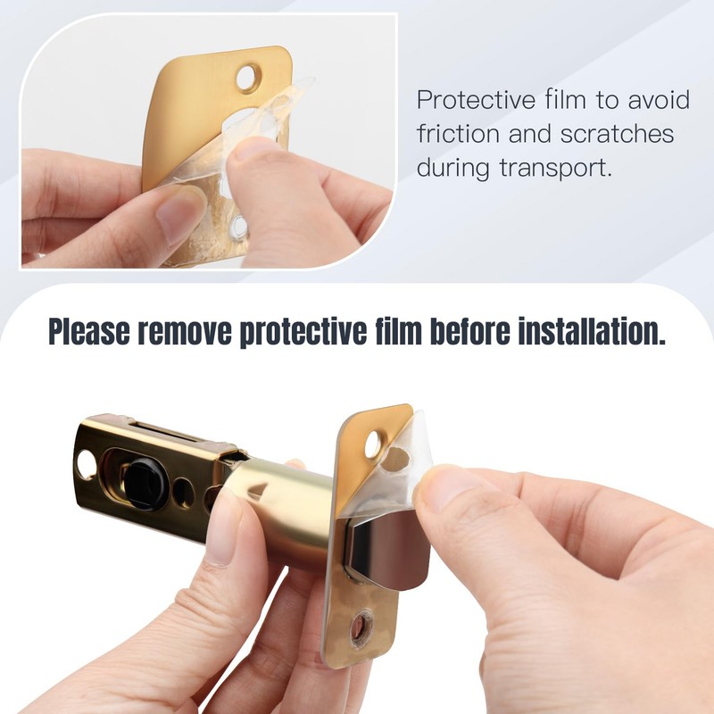 Gaurqiah Brushed Gold Heavy Duty Front Door Handle Set, Exterior