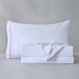 J'Chervianne Full Bed Sheet Set, 4 Piece Ultra-Soft Microfiber Bed Sheets, Deep Pockets & Easy Care Bedding Sheets & Pillowcases (Pink Thread, Full)