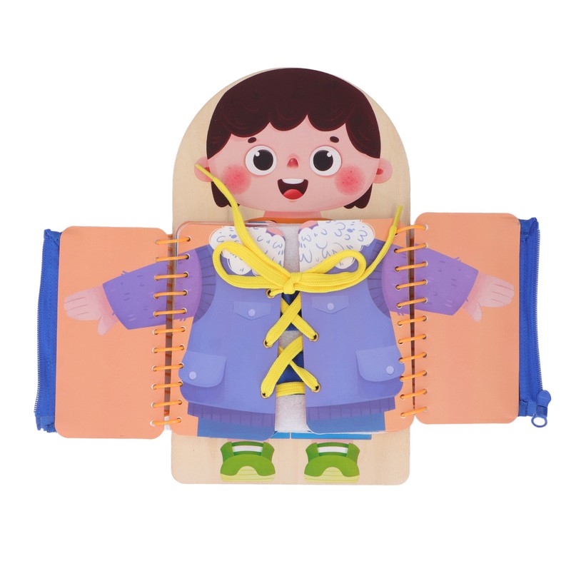 Learning to Dress Board Wooden Early Learning Basic Life Skills