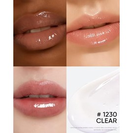 SKINTIFIC Lip Gloss Labial Tinted con Polipéptidos y Escualano – Serum Labial Hidratante con Vitamina C, Brillo Espejo con Tinte Rosa Bebé Modulable, Textura Ligera No Pegajosa, Labios Suaves y Luminosos(00 Transparente)