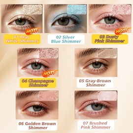 OETUIOW Shimmer Eyeshadow High Sparkle High Pigment Eyeshadow Pear White