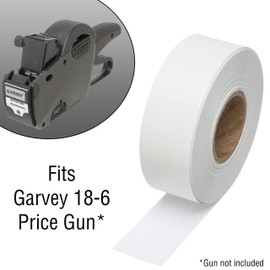 1812 White Pricing Labels for Garvey 18-6 One Line Price Gun, 11 Rolls - 14,000