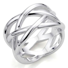 Metal Factory Sz 5 Sterling Silver 925 "X Criss Cross Eternity Ring