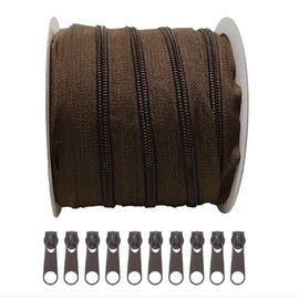 JYC CREATIVE 25m 5# Full Length Nylon Zipper, Craft Bags, Action Tent, with 10 Free Sliders, Metal Zippers for Sewing (303 5#)