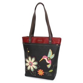 Chala Group Deluxe Vegan Leather Every Day Tote Bag Purse : 13.5 x 14 inches (Hummingbird)