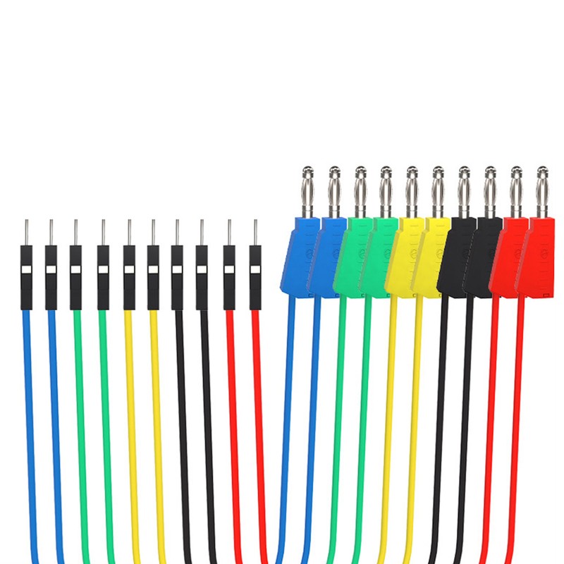 10Pcs Jump Wire Stacked Banana Plug Breadboard Colorful Flexible Silicone