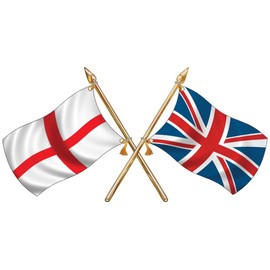 Totally Graphics England St George/Union Jack Crossed Flags (large 278mm x 556mm)