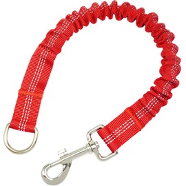MayPaw Bungee Dog Leash Extension Attachment, 18" Reflective Shock Absorbing Lead Extender for Dog Walking Running Training, Red