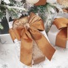 HUIHUANG Velvet Wired Ribbon 4 inch Copper Christmas Tree Ribbon