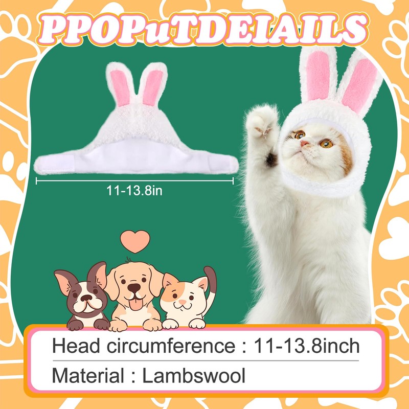 Funmo Pack of 2 Pet Rabbit Ear Hat Cat Dog