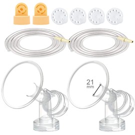 Maymom MyFit Breast Pump Kit for Medela Pump in Style Pumps; 2 One-piece Breastshields (Small, 21 mm), 2 Valves, 4 Membranes, & 2 Tubes for Pump-in-Style Advanced Sold After July 2006; Replace Medela PersonalFit 21 mm Breastshield & Personal Fit Connecto
