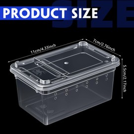 Irenare 8 Pcs Reptile Breeding Breeding Box Plastic Spider Terrarium Tarantula Feeding Box for Bearded Dragon Lizard Spider Gecko Scorpion(Vent Holes,4.33 x 2.76 x 2.95 Inch)
