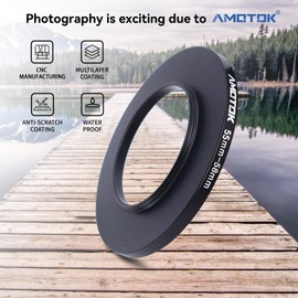 55mm Lens to 58mm Camera Lens Adapter, 55mm to 58mm Filter Step Up Adapter Ring Compatible with All 58mm Filter Accessories
