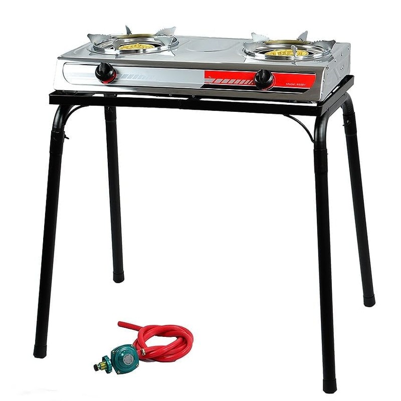 XtremepowerUS 25,516 BTU Double Burner Stove Stand Outdoor Propane Range