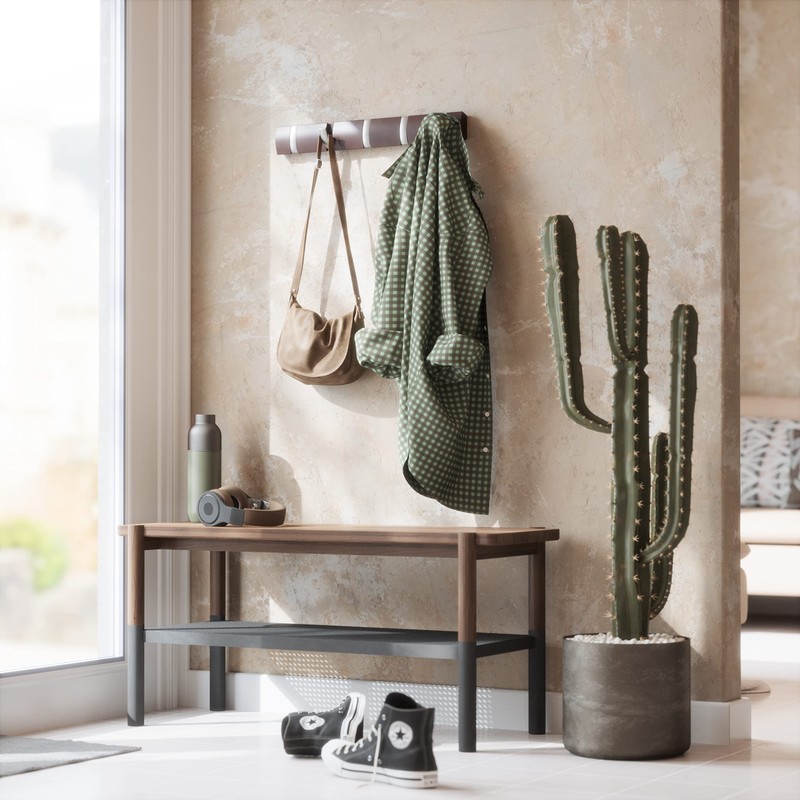 Umbra Flip Wall-Mounted Coat Rack with 5 Hooks – Modern,