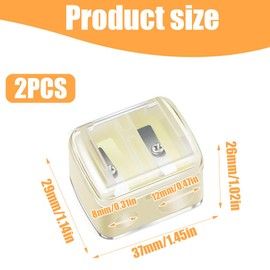 NHQZ Pack of 2 Pencil Sharpener, Thick and Thin Pens for Eyebrow Pencil, Pencil Sharpener, Sharpener with Container, Makeup Sharpener, Cosmetic Sharpener, B