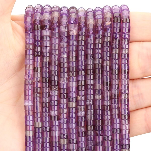 BONNY BOXX 150PCs Natural Amethyst Spacer Beads, Loose Semi Precious