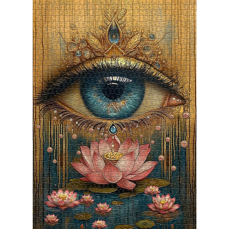 Lotus Eye Puzzles for Adults 1000 Pieces, Flower Eyes Art
