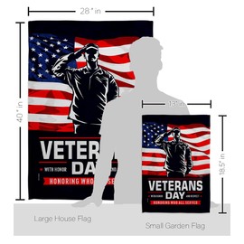 Breeze Decor Honor Garden House Flag Kit Armed Forces Day All Branches Support United State American Military Veteran Decoration Banner Small Yard Gift Double-Sided, Made in USA
