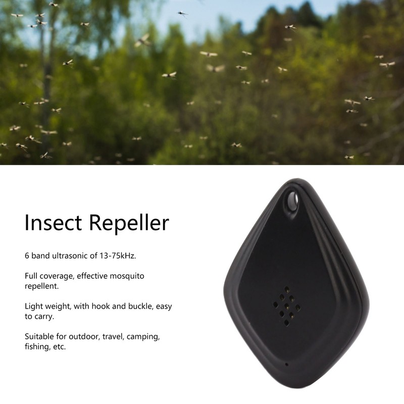 Insect Repeller Ultrasonic 13‑75kHz USB Charging Portable Mosquito Repellent for