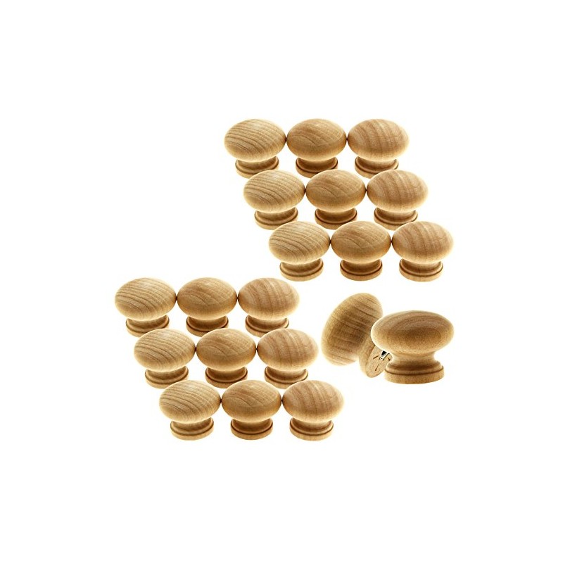 YINETTECH 20 Pcs 32mm Mushroom Shape Pre-Drilled Cupboard Drawer Wardrobe