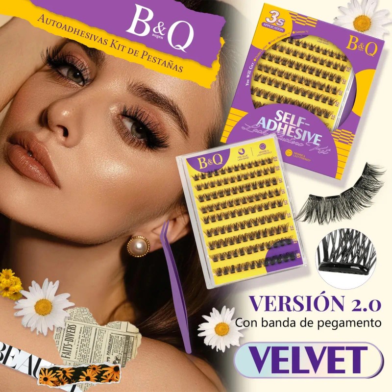 Extensiones De Pestañas Autoadhesivas Velvet B&Q pestañas bq Kit Larga