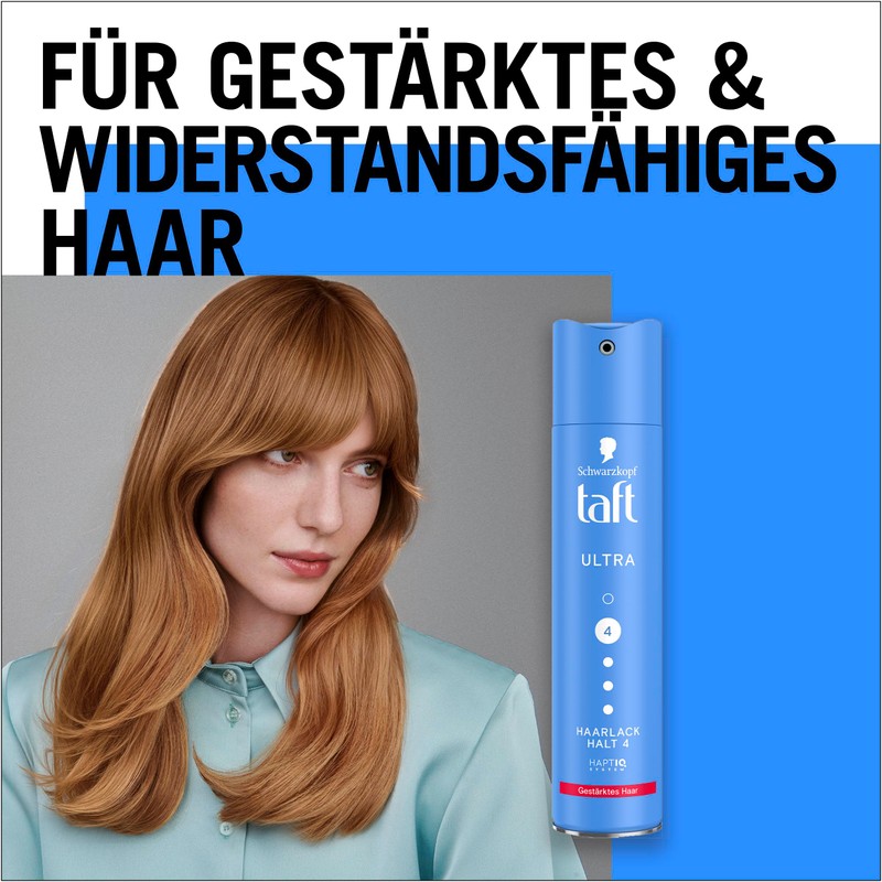 Schwarzkopf Taft Haarlack Ultra (250ml), Haltegrad 4 Haarstyling, Haarspray für
