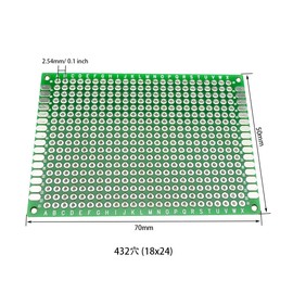 EasyWordMall 10pcs 5*7CM PCB Universal Printed Circuit Board Electronic Circuit Board Double Sided DIY Bread Knitting Board 1.6mm Thickness 2.54mm Pitch