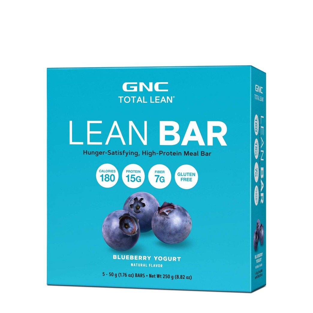 GNC Total Lean Lean Bar - Blueberry Yogurt, 5 Bars, Supports a Healthy Metabolism