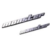 MONSTER SPORT ZZZE37 Plated Emblem No Pin Small 3.9 x