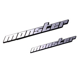MONSTER SPORT ZZZE37 Plated Emblem No Pin Small 3.9 x 0.6 inches (100 x 15 mm)