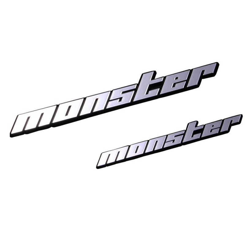 MONSTER SPORT ZZZE37 Plated Emblem No Pin Small 3.9 x