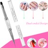 Ycyan 1Pcs Dual-ended Nail Design Brush Rhinestone Handle UV Gel