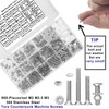 FandWay Pack of 900 M2 M2.5 M3 Torx Screws, Countersunk