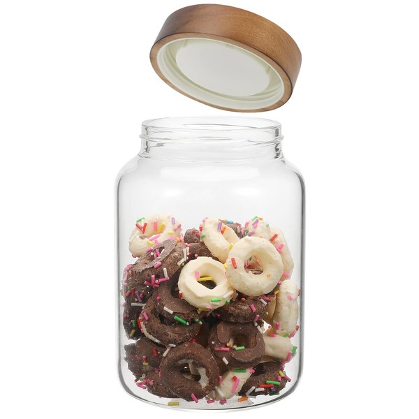 OULOVECO Glass Jar with Lids 40 oz,Candy Jar Glass Cookie