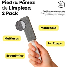 BEE VIBES Piedra Pómez de Limpieza 2 Pack - Quita Sarro y Manchas de Inodoro, Limpiador Sanitarios y Azulejos Mastery Brand