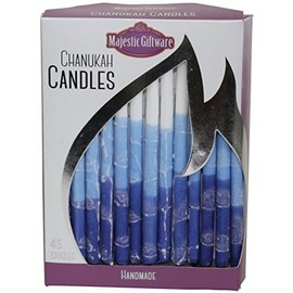 Majestic Giftware Chanukah Candles-Executive Collection-45 Pack-Blue/White-6" #CP218