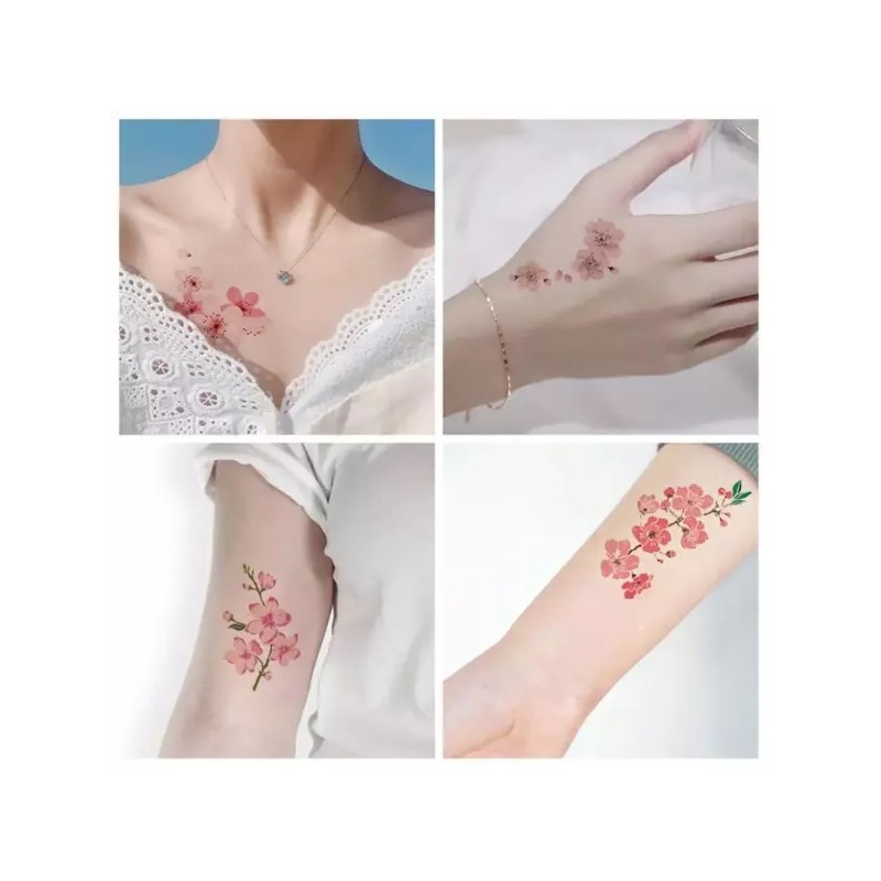 Hana Sticker 해나스티커 여름 액세서리 미니 플라워 레터링 타투 스티커