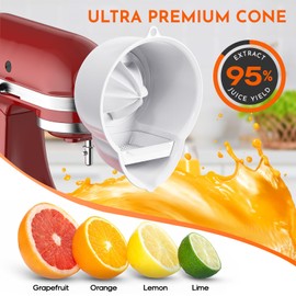 Juicer Attachment for Kitchenaid Stand Mixer, Juicer for Kitchenaid with 2 Interchangeable Reamer Citrus Juicer Attachment for Kitchenaid Accessories for Lemons, Oranges, Limes