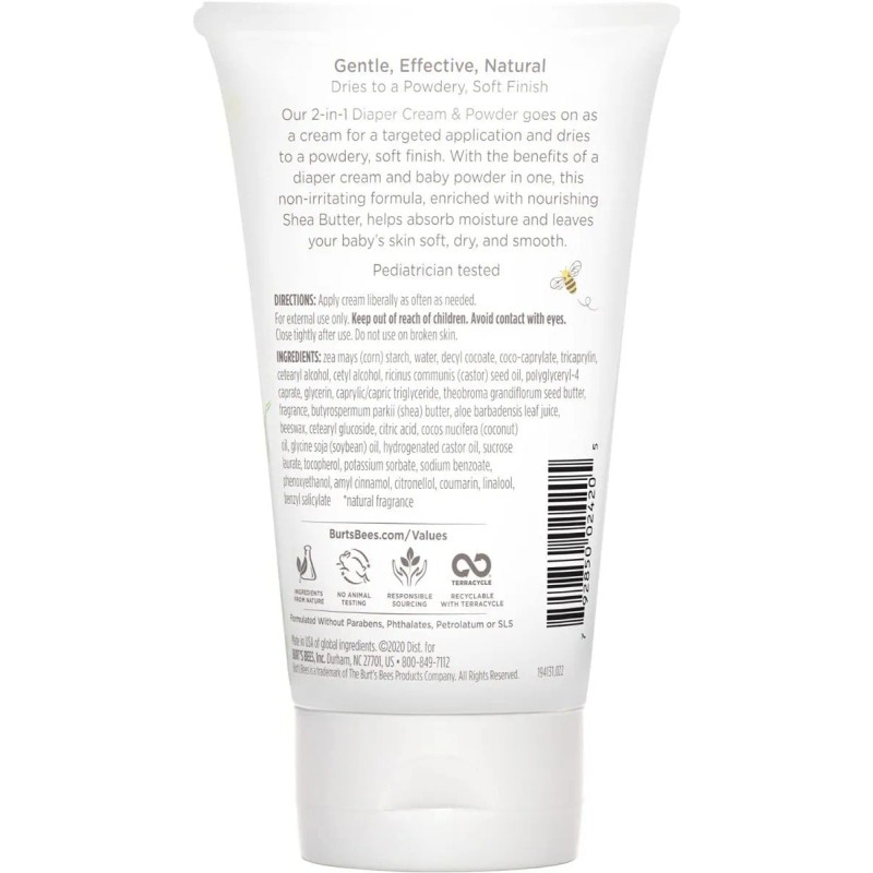 Burt's Bees Crema Para Rozadura De Pañales, Sin Talco, Baby