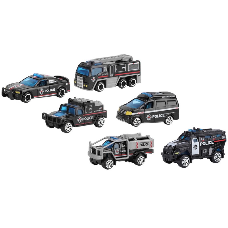 6pcs 1:64 Engineering Car Model Alloy Simulation Vehicle Car Model