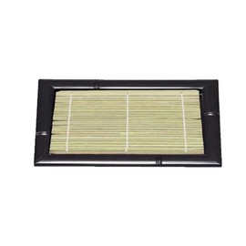 J-kitchens Buckwheat Soba Bowl, Zaru Soba, Rectangular Bamboo Plate, Black, Break-Resistant, Resin, 8.7 x 6.5 x 1.0 inches (22 x 16.5 x 2.6 cm), Made in Japan