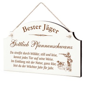 Dekolando Sign Best Hunter Best Hunter Gift - Funny Gifts in 3 Sizes for Birthday Christmas Easter Santa Claus - for Men Women Colleagues Employees