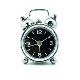 TFA Dostmann Analoger Mini-Nostalgie Metall Wecker, 60.1000.01, klein und handlich, Retro-Design, L 41 x B 20 x H 60 mm, Schwarz